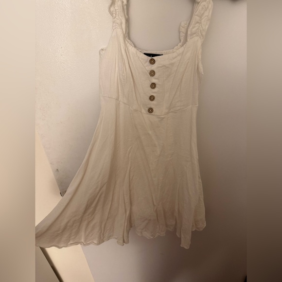 Lulus White Ruffled Button-Front Mini Dress With Pockets - Picture 5 of 7